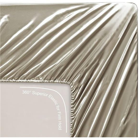 Silk Satin Sheets, 4-Piece Full Size Satin Bed Sheet Set with Deep Pockets - Picture 7 of 7